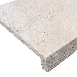 Ivory Travertine Drop Face Pool Coping Tiles