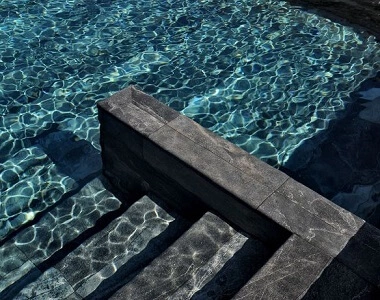 Midnight Granite Bullnose Pool Coping Tiles