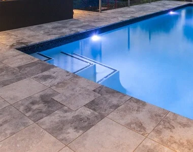 Oyster Silver Travertine Bullnose Pool Coping Tiles
