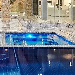 Silver Travertine Pool Coping Tumbled