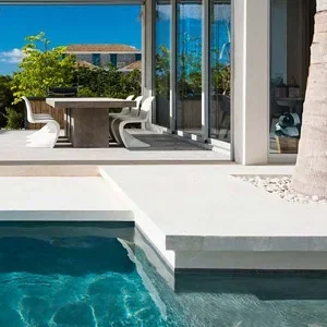 Capri White Drop Down Pool Coping Tiles